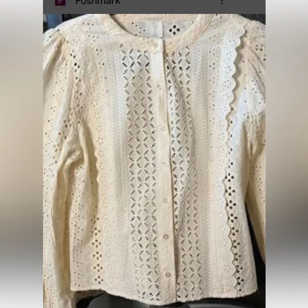 Joie Ivory Lace Blouse - Picture 7 of 8